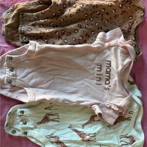 Baby Onesie Set with Giraffe and Leopard Prints